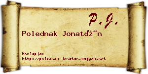 Polednak Jonatán névjegykártya